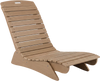 Brown fade-resistant outdoor lounger with contoured shape, perfect for poolside relaxation and low-maintenance use.