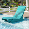 Fade-Resistant Outdoor Lounger with Contoured Shape for Deck Poolside-Turquoise - Gallery View 1 of 8