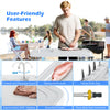 Folding fish cleaning table featuring a rotatable faucet, easy-to-clean HDPE surface, and handy knife slots for organization.