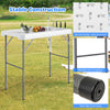 Folding fish cleaning table featuring a built-in sink, rotatable faucet, and sturdy honeycomb structure for outdoor use.