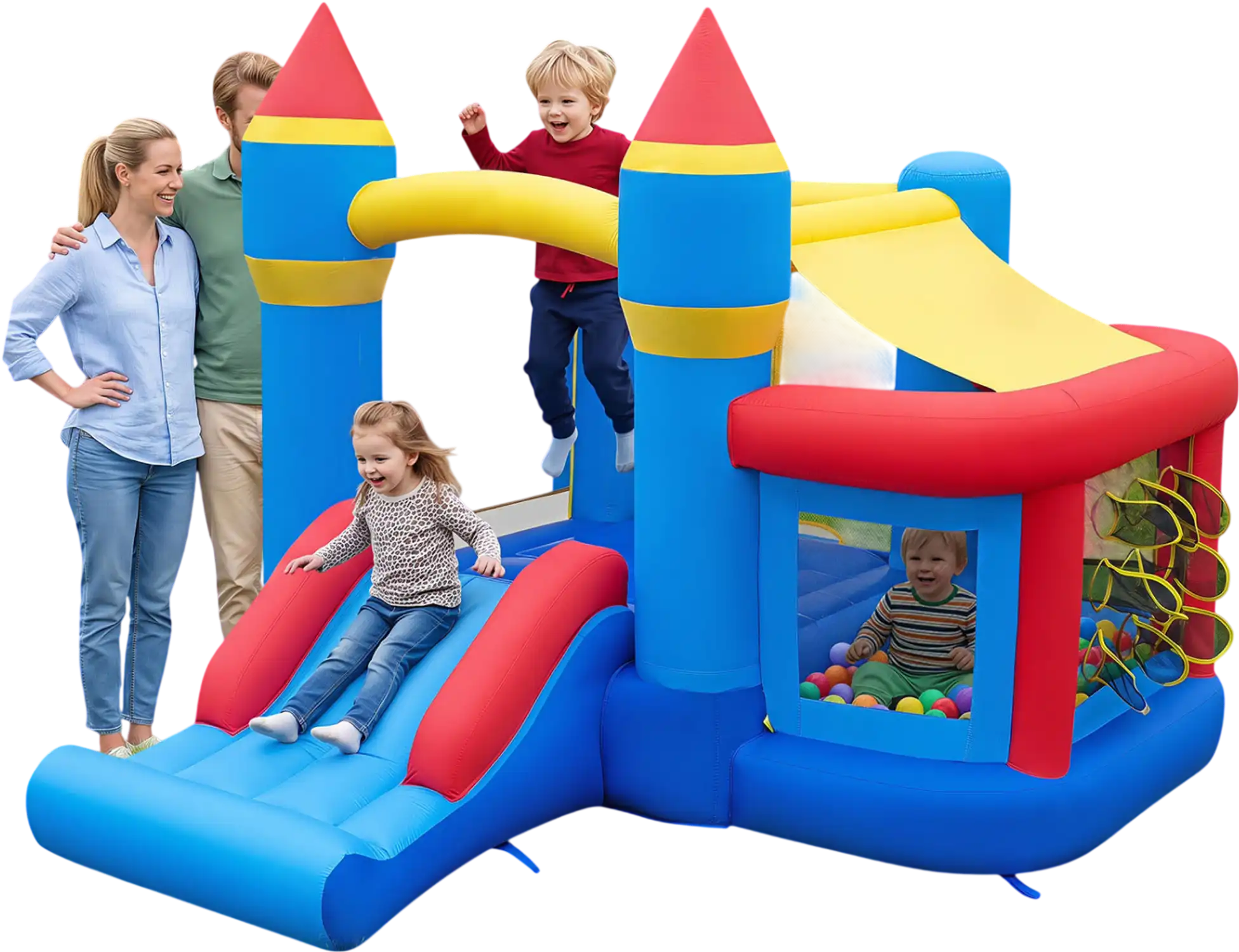 Costway Inflatable Bounce House Slide Ball Pit Games w/ 550W Blower 25322934 New
