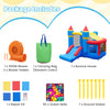 Brightly colored carrying bag for easy storage of the inflatable bounce house, ensuring convenient transport for kids' fun.