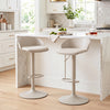 Set of 2 Adjustable Swivel Bar Stools w/ Back & Footrest 330 LBS for Dining-Cream - Gallery View 1 of 8