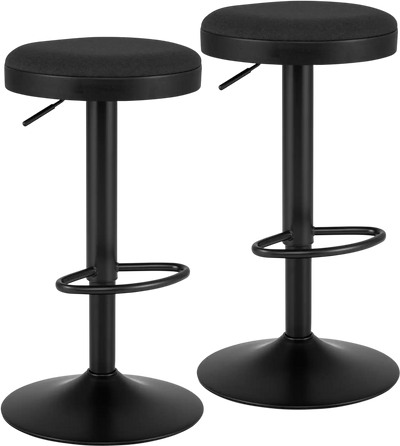 Costway Set of 2 Adjustable Kitchen Bar Stools w/ Padded Seat D-Shaped Footrest 61532265 New
