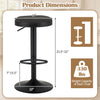 Height-adjustable black kitchen bar stools with padded seat and D-shaped footrest, perfect for dining or bar use.