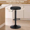 Black kitchen bar stool with height adjustment, padded seat, and D-shaped footrest for versatile dining or bar use.