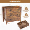 Three-drawer wooden dresser chest in brown with tapered legs, ideal for bedside storage and enhancing room aesthetics.