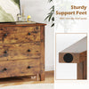 Brown 3-drawer dresser chest features sturdy tapered legs and non-slip foot pads for enhanced stability and security.