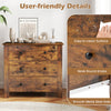 Brown 3-drawer dresser chest with sleek round knobs and easy-to-clean surface, perfect for bedside or accent table use.