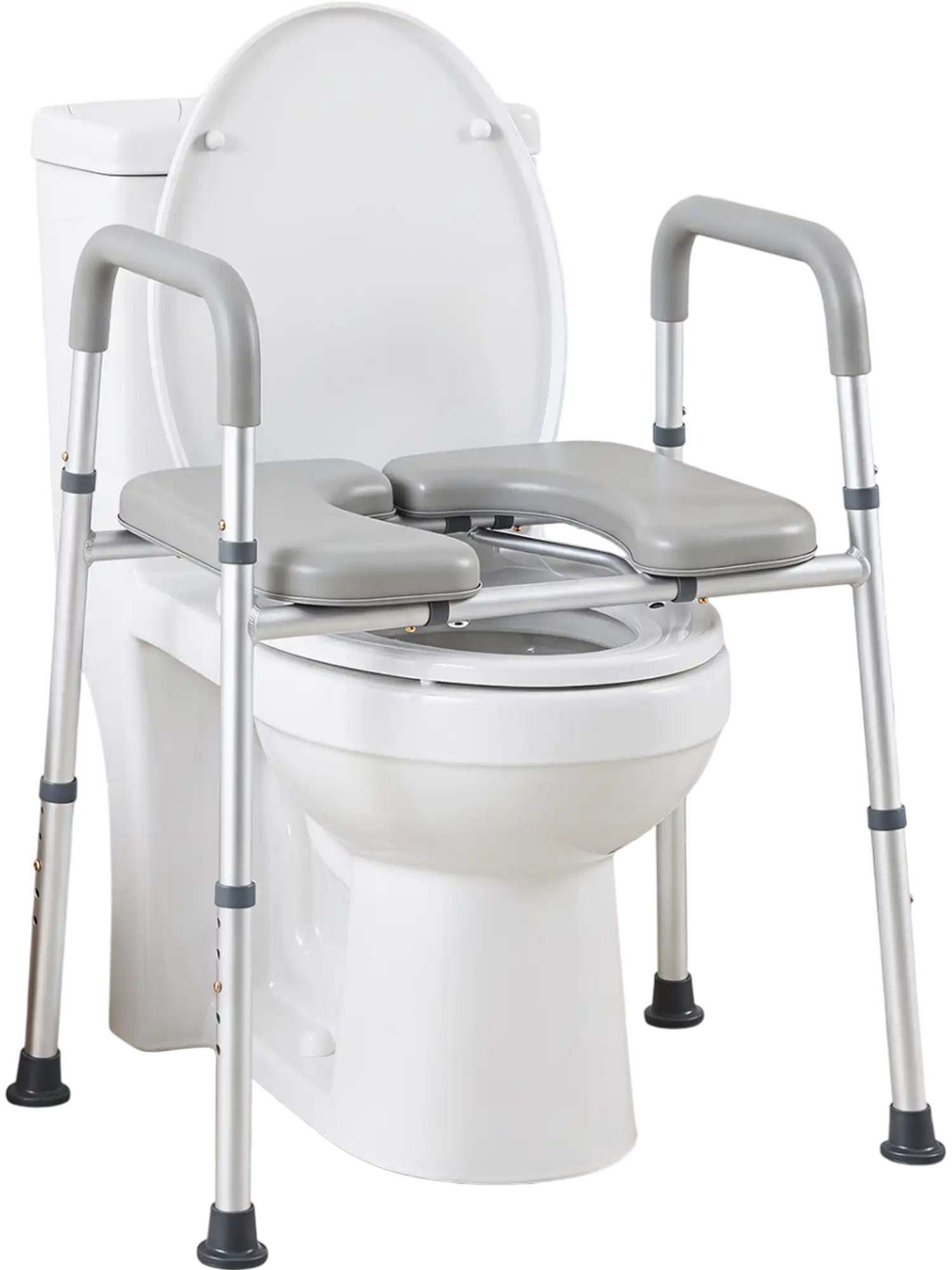 Costway Heavy-Duty Raised Toilet Seat w/ Non-Slip Handles 400 lbs 61105252 New