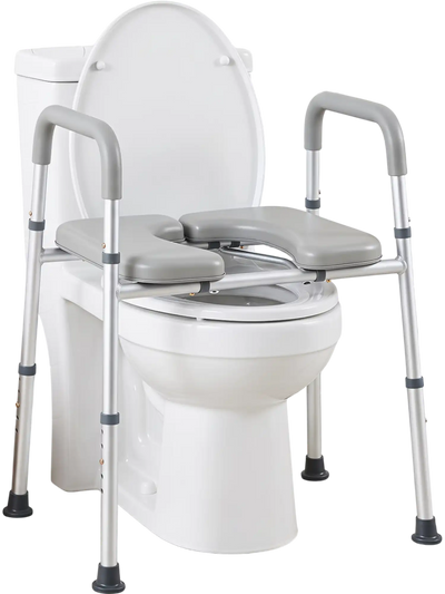 Costway Heavy-Duty Raised Toilet Seat w/ Non-Slip Handles 400 lbs 61105252 New