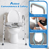 Heavy-duty raised toilet seat with non-slip handles, supporting up to 400 lbs for added safety and convenience.
