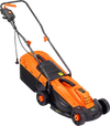 Corded electric lawn mower with a 13-inch cutting deck, 12-amp motor, and 3-position height adjustment for efficient mowing.