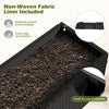 Close-up of the raised garden bed liner, featuring non-woven fabric to retain soil and prevent leakage for outdoor use.