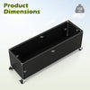 Raised garden bed planter box made of PE rattan with wheels, featuring dimensions of 36" x 12" x 14" for versatile outdoor use.