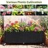 Raised garden bed made of fade-resistant PE rattan with wheels, ideal for cultivating flowers and vegetables outdoors.