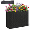 Tall raised garden bed made of weatherproof PE rattan, perfect for flowers and plants in indoor or outdoor spaces.
