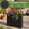 Raised garden bed made of weatherproof PE rattan, ideal for plants and flowers, suitable for indoor and outdoor use.