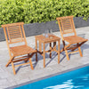 Teak wood folding patio chairs set of 2 with high backrest and X-support, perfect for backyard relaxation by the pool.