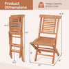 Teak wood folding patio chair with high backrest, featuring X-support and slatted seat for outdoor comfort and durability.