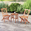 Teak wood folding patio chairs set of 2 with sturdy frame and comfort back, perfect for garden or outdoor dining.
