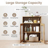 Bathroom cabinet set featuring a 59-inch tall design with double-door storage and adjustable shelves for versatile organization.