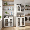 Bathroom Cabinet Set with 59 Inch Tall Cabinet and 2-Door Floor Cabinet-White - Gallery View 1 of 10