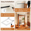 29" x 23" farmhouse wall mirror with a pine wood frame and metal bracket, ideal for bathroom or decorative use.