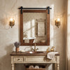 29" x 23" Rectangle Farmhouse Wall Mirror with Metal Bracket for Bathroom-Rustic Brown - Gallery View 1 of 9