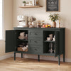 47" Vintage Buffet Cabinet with 3 Drawers 2 Cabinets and Adjustable Shelves for Dining Room-Green - Gallery View 1 of 11