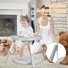 Activity center featuring a 360 swivel seat, height-adjustable legs, and a detachable pad for toddlers' safety and comfort.