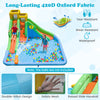 Inflatable water slide for kids featuring double slides, splash pool, and tear-resistant Oxford fabric for backyard fun.