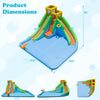 Inflatable water slide with double slides, splash pool, and climbing wall for backyard fun, made from tear-resistant Oxford fabric.
