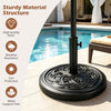 Weighted round umbrella base made of high-quality resin, featuring an adjustable knob for 1.5" and 1.9" poles.