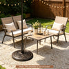 24 lbs Weighted Round Umbrella Base with Adjustable Knob and 2 Adapters Fit 1.5" 1.9" Poles-Bronze - Gallery View 1 of 10