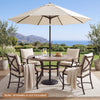 Round 16.5" patio umbrella base in black, crafted from fade-resistant resin, ensures stability for outdoor umbrellas.