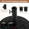 20 lbs round patio umbrella base with adjustable knob and adapters, designed for 7 ft-7.5 ft market umbrellas.