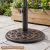 20 lbs Patio Umbrella Base 17" Round with Adapters for 1.5" 1.9" Outdoor Poles-Bronze - Gallery View 1 of 10