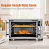 26.4 Quart French Door Convection Toaster Oven with double doors, 11 presets, and 1500W power for versatile cooking.