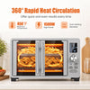 26.4 Quart French Door Convection Toaster Oven with 11 presets and 1500W power for versatile countertop cooking.