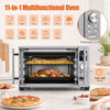 French door convection toaster oven with 26.4 QT capacity and 11 presets, ideal for versatile countertop cooking.