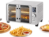 French door convection toaster oven with 26.4 QT capacity, 11 presets, and 1500W power for versatile cooking.