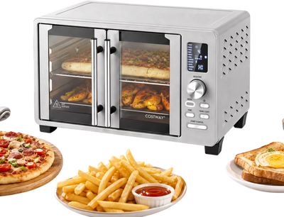 Costway 26.4 Qt French Door Convection Toaster Oven 11 Presets 1500W Countertop Oven 17366458 New