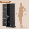 Tall black bathroom cabinet set featuring 6 doors and 4 drawers, designed for ample storage in compact spaces.
