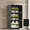 Tall black bathroom cabinet set featuring 6 doors and 4 drawers with adjustable shelves for versatile storage solutions.