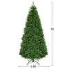 7ft hinged artificial Christmas tree with lush green foliage, perfect for creating a festive holiday living room.