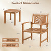 3-piece patio acacia wood bistro set featuring two slatted armchairs and a coffee table, perfect for outdoor relaxation.