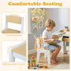 Wooden kids chair with curved backrest and safe rounded corners, perfect for reading, drawing, and playing.
