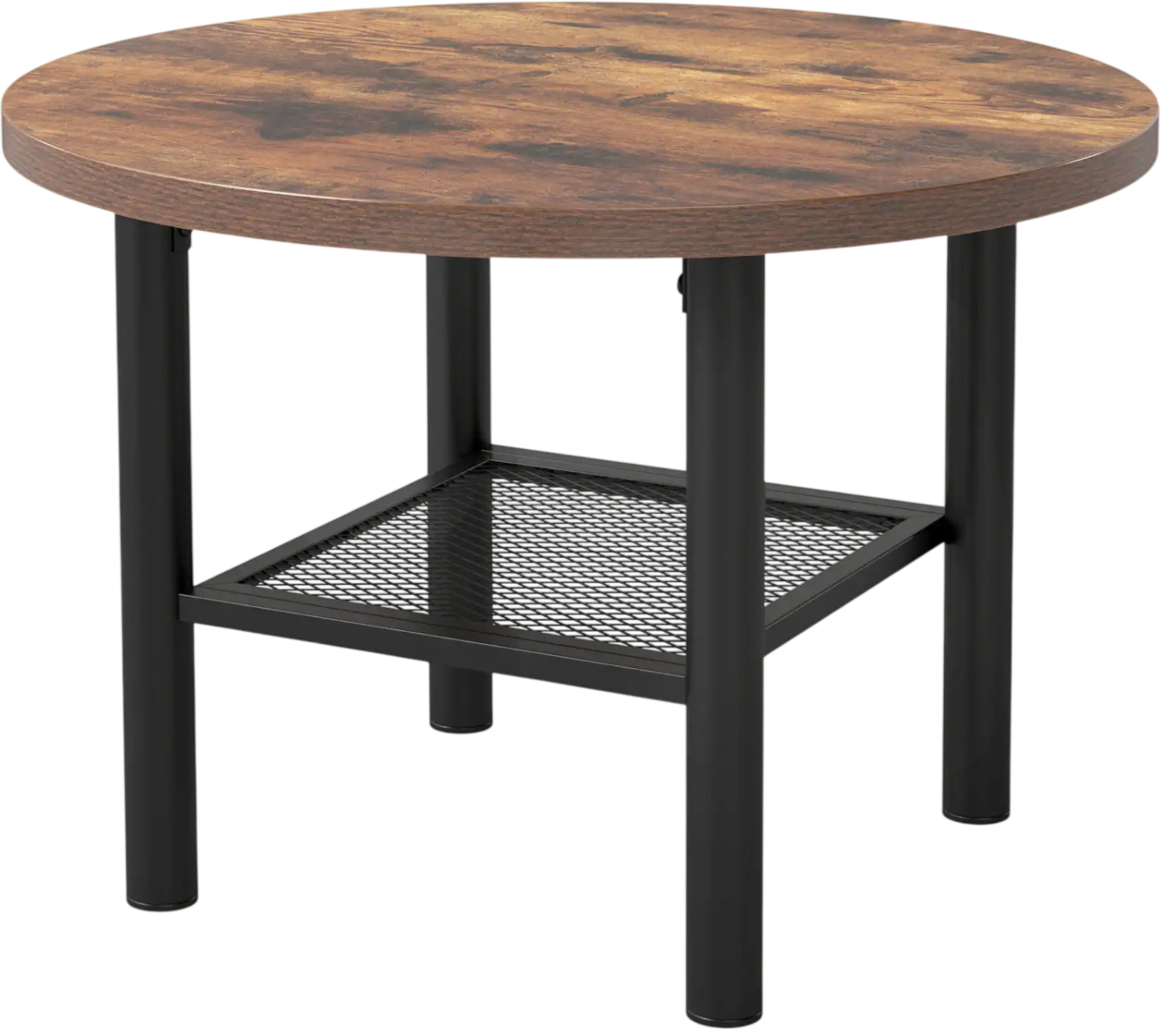 Costway Modern Round 2-Tier Coffee Table w/ Storage Shelf Metal Frame 85233193 New