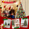 7.5ft pre-lit snow flocked Christmas tree with warm white LED lights, ideal for festive indoor and outdoor displays.